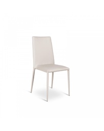 [S-OM/124/GC] Set di 4 sedie in similpelle grigia e metallo, dimensioni 40x42x96cm