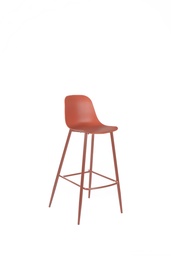 [S-OM/455/RU] Set dai 2 Sgabelli in polipropilene resistente con gambe in metallo, finitura ruggine - 47.5cm x 47cm x 91.5cm