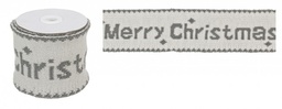 [S-B0916405] 6x Nastro Merry Grigio Doubleface