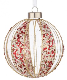 [S-B0937326] 8x Sfera Vt Spangly Rosso