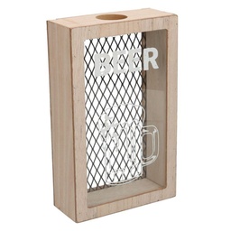 [S-V5924470000] Portatappi in legno Estia con rete nera - 15x6,5x24 cm