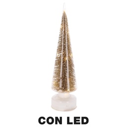 [S-V6319860000] Albero LED in Vetro Oro 10x10x35 cm