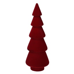 [S-V6179290000] Albero in Legno e Velluto Rosso 9x9x25 cm