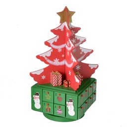 [S-V6320080000] Albero in legno rosso 19x19x41 cm