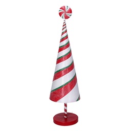[S-V6160260000] Albero Metallo Caramella Spirale Rosso 12,8x12x46 cm