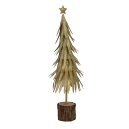 [S-V6196090000] Albero Metallo Oro 13x45 cm