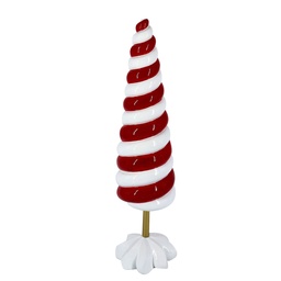 [S-V6194080000] Albero Resina Bianco Rosso 10x34,3 cm
