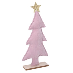 [S-V6171560000] Albero tessuto rosa e oro 23,5x7x53,5 cm
