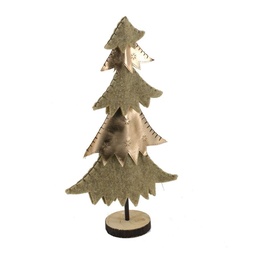 [S-V6090420000] Albero tessuto rosa e oro 27x11x49 cm