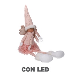 [S-V6168300000] Lampada Angelo LED in tessuto rosa 13x10x52 cm