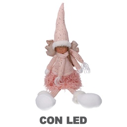 [S-V6168310000] Lampada Angelo a LED in tessuto rosa 15x12x65 cm