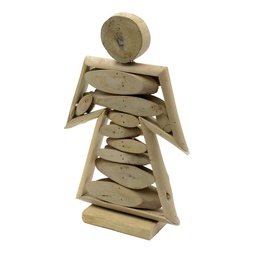 [S-V6066740000] Angelo in legno cm24x8h39