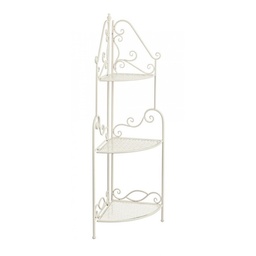 [S-B0740360] Angoliera classica 3 ripiani crema - 49x34x127 cm