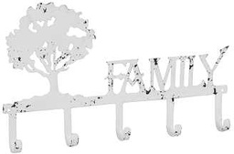 [S-V9167890000] Appendino in ferro bianco per famiglia, 39,5 x 3 x 23 cm