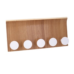 [S-V5962440000] Appendino Legno 5 Posti Marrone 35x5x17 cm