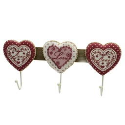 [S-V5914180000] Appendino in legno rouge a 3 posti 41,5x19x4,5 cm