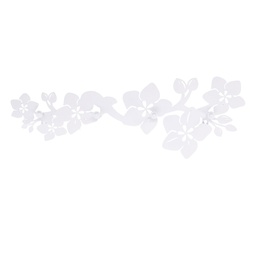 [S-V6453510000] Appendino Fiori Bianco in Metallo 4 Posti cm60x20,5x4