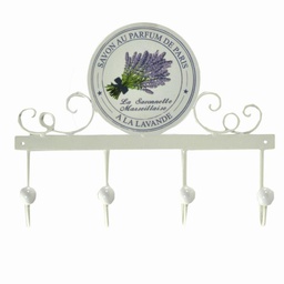 [S-V6214570000] Appendino Metallo Lavanda 4 Posti Decoro Ovale 34x23,5x7 cm