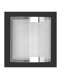 [S-TRIO2522011-06] Applique Divo Cromo E Vetro Bianco Sabbiato 20x20 cm Trio Lighting