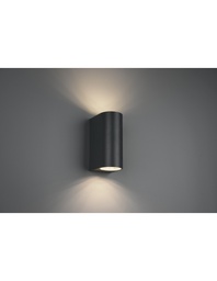 [S-TRIO204260242] Applique Doppia Emissione Led Stondata Roya Antracite H15 cm IP44 Trio Lighting