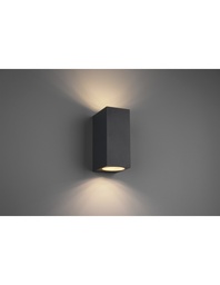 [S-TRIO204269242] Applique Doppia Luce Led Squadrata Roya Antracite H15 cm IP44 Trio Lighting