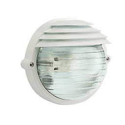 [S-SOV790/02] Applique Grande E27, Linea Palpebra Tonda, Bianco - Lampada da Parete in Alluminio Pressofuso e Vetro Stampato