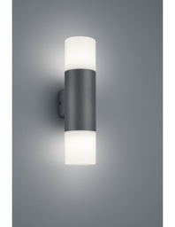 [S-TRIO224060242] Applique Hoosic Biemissione 2xE27 Antracite H33 cm IP44 Trio Lighting
