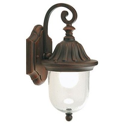 [S-SOV775/11] Applique in Alluminio con Diffusore in Vetro Trasparente Pulegoso - Altezza Max 155mm - Potenza Massima 60W