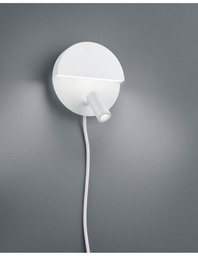 [S-TRIO222370231] Applique Moderna Doppia Emissione Bianco con Faretto Orientabile