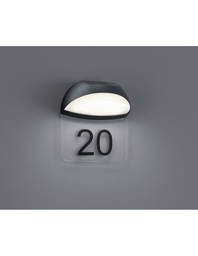 [S-TRIO228360142] Applique Muga Esterno IP54 Antracite Coppa Numeri Civici