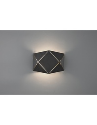 [S-TRIO223510132] Applique Rettangolare Led Zandor Nero L18 cm Trio Lighting