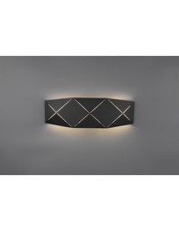 [S-TRIO223510232] Applique rettangolare LED nero L40 cm