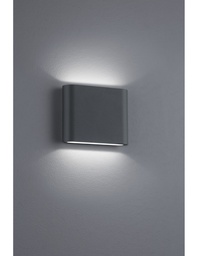[S-TRIO227560242] Applique Rettangolare Thames II Led Doppia Emissione IP54 Antracite L11 cm