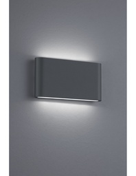 [S-TRIO227660242] Applique Rettangolare Thames II Led Doppia Emissione Antracite L17 cm