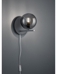 [S-TRIO202000142] Applique Vetro Fumé Antracite 1xE14 Pure Trio Lighting