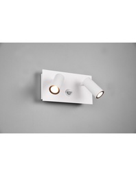 [S-TRIO222969231] Applique Tunga IP54 Doppio Spot Led Bianco Orientabile Con Sensore