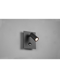 [S-TRIO222969142] Applique Tunga Spot Led Antracite Orientabile IP54 Con Sensore