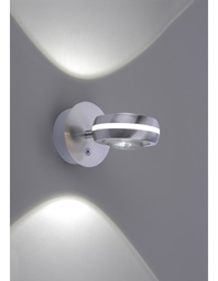 [S-TRIO255410207] Applique Vista Led Orientabile Dimmerabile Rgbw Nichel Ø11 cm