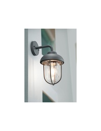 [S-TRIO202760142] Applique da Ingresso Antracite Lanterna Vetro Trio Lighting