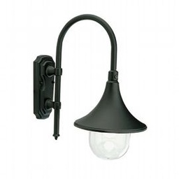 [S-SOV347/06] Applique in alluminio pressofuso con diffusore trasparente - Altezza max lampada 150mm - Potenza massima 60W nero