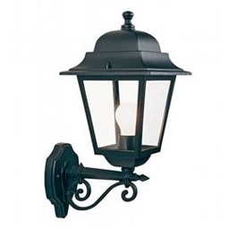 [S-SOV319/06] Applique in alluminio pressofuso con diffusori in vetro trasparente - Altezza max lampada 210mm - IP43 nero