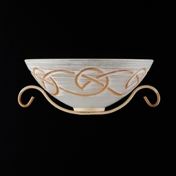 [S-BL225-AP1-AV] Applique in ferro Avorio Decape rifinitura Oro una luce 33x16x h13 cm