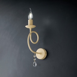 [S-BL148-AP1-AV] Applique in ferro Avorio decorazione Decape una luce 17x h32 cm