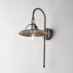 [S-BL234-AP1-BR] Applique in ferro Marrone Oro industrial Bianco minimal 25x h38 cm