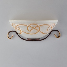 [S-BL225-AP1-RG] Applique in ferro Nero Ruggine rifinitura Oro una luce 33x16x h13 cm