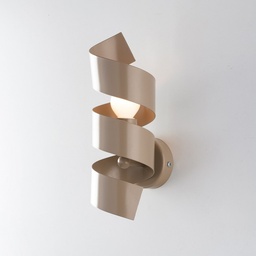 [S-BL141-AP1-TO] Applique moderna spirale in ferro una luce Tortora 13x h28 cm