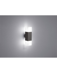 [S-TRIO220060242] Applique Esterno Doppia Luce Led Antracite