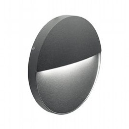 [S-SOV99157/16] Applique tonda in alluminio pressofuso con diffusore satinato - 6W - 772 lumen - Luce naturale - IP65 grafite