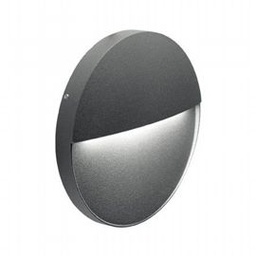 [S-SOV98157/16] Applique tonda in alluminio pressofuso con diffusore satinato - 6W, 680 lumen - Luce calda