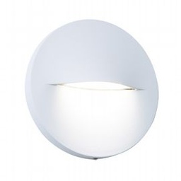 [S-SOV98201/02] Applique tonda in alluminio pressofuso con diffusore satinato bianco